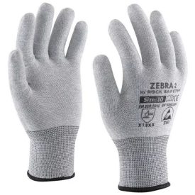   Rock Safety ZEBRA-2 Karbonszálas poliészter ESD kesztyű mártás nélkül