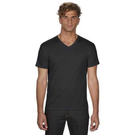 an362bl-xl, ANVIL ADULT V-NECK (AN362) nyári rövid ujjú férfi póló, V-nyakú oldalvarrott testhez