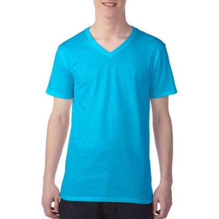 an362cbb-xl, ANVIL ADULT V-NECK (AN362) nyári rövid ujjú férfi póló, V-nyakú oldalvarrott testhez
