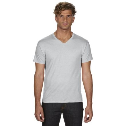 an362si-s, ANVIL ADULT V-NECK (AN362) nyári rövid ujjú férfi póló, V-nyakú oldalvarrott testhez