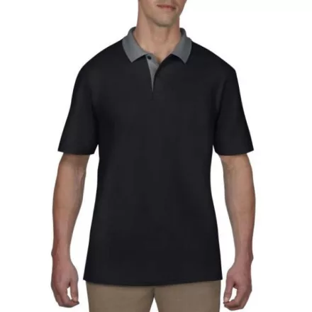 ANVIL (AN6280)  rövid ujjú férfi póló,/fésült pamut oldalvarrott, Fekete/szürke/Black/Charcoal színben,  méret: S, méret: S, szín: Fekete/szürke/Black/Charcoal