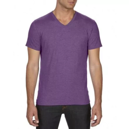 an6752hau-xs, ANVIL (AN6752) nyári rövid ujjú férfi póló fésült pamut/poliészter pamut V nyakú