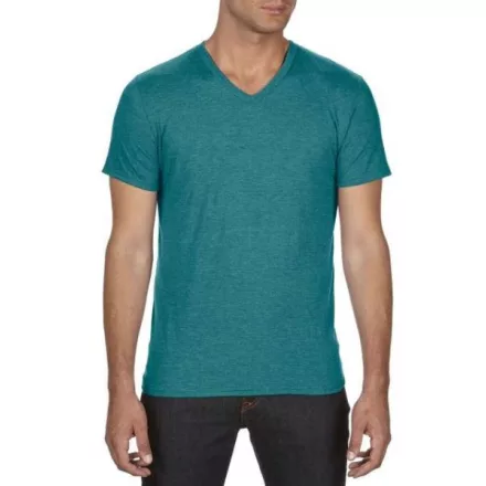 an6752hgb-xs, ANVIL (AN6752) nyári rövid ujjú férfi póló fésült pamut/poliészter pamut V nyakú