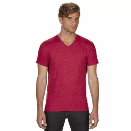 an6752hre-xs, ANVIL (AN6752) nyári rövid ujjú férfi póló fésült pamut/poliészter pamut V nyakú