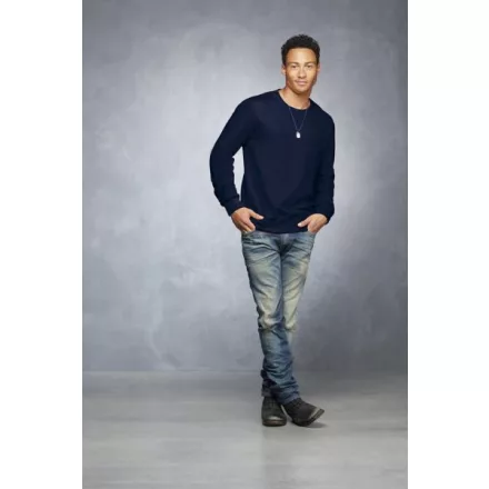 ANVIL (AN72000)  hosszú ujjú férfi pulóver fésült pamut poliészter pamut környakas, Fésült Pamut