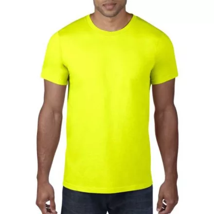 an980ney-s, ANVIL (AN980) nyári rövid ujjú férfi póló,/fésült pamut környakas, Neon sárga/Neon