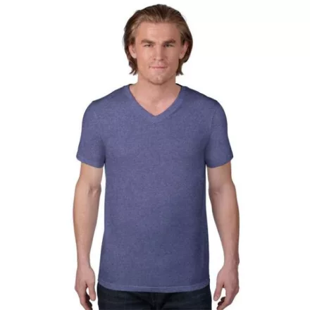 an982hb-s, ANVIL (AN982) nyári rövid ujjú férfi póló 100%pamt/fésült pamut V nyakú, Hanga