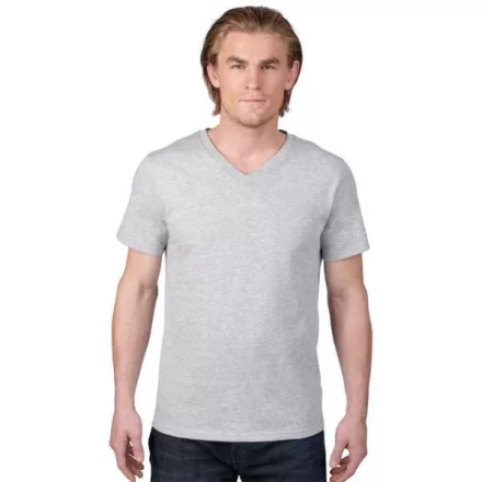 an982hg-s, ANVIL (AN982) nyári rövid ujjú férfi póló 100%pamt/fésült pamut V nyakú, Hanga