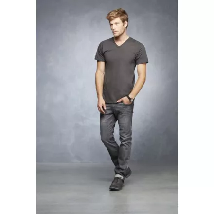 ANVIL (AN982) nyári rövid ujjú férfi póló 100%pamt/fésült pamut V nyakú, 100% Pamut