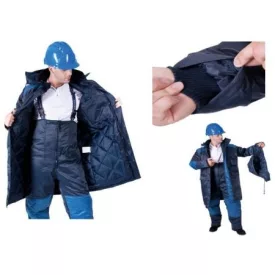 VERBIER hosszú téli kabát navy