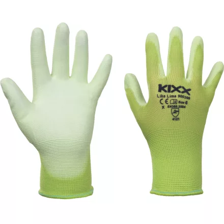 crv_0108010910100 LIKE LIME kesztyű nylon  PU zöld 10