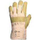 cvg_104 MŰBŐR KESZTYŰ, SÁRGA NITRIL/CSÍKOS VÁSZON KÉZHÁT_10(csgt)