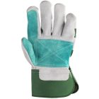 cvg_154L BŐRKESZTYŰ,SZÜRKE HASÍTÉK,DUPLA BŐR TENYÉR/ZÖLD VÁSZON_12