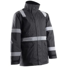   cvg_5SEC01000L SECURITE FEKETE TÉLIKABÁT FÉNYVISSZAVERŐ CSÍKOKKAL_L