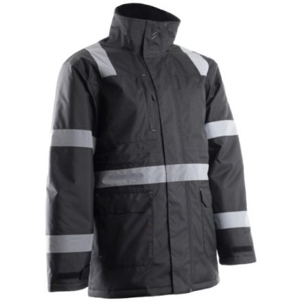 cvg_5SEC0103XL SECURITE FEKETE TÉLIKABÁT FÉNYVISSZAVERŐ CSÍKOKKAL_3XL