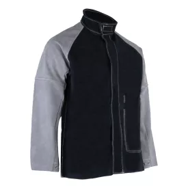 SPARKS Bőr dzseki pamut hát fekete/szürke_L