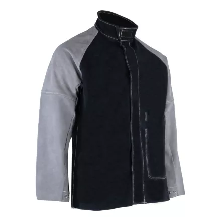 SPARKS Bőr dzseki pamut hát fekete/szürke_2XL