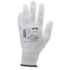 cvg_6016 FEHÉR PRECÍZIÓS POLIÉSZTER KESZTYŰ, PU MÁRTOTT TENYÉRREL_6