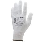 cvg_6017 FEHÉR PRECÍZIÓS POLIÉSZTER KESZTYŰ, PU MÁRTOTT TENYÉRREL_7