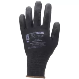   cvg_6036 FEKETE PRECÍZIÓS POLIÉSZTER KESZTYŰ, PU MÁRTOTT TENYÉRREL_6