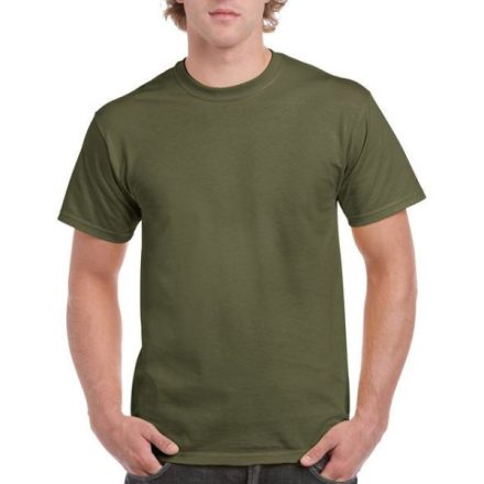 gi2000mi-s, GILDAN ULTRA COTTON (GI2000) nyári rövid ujjú uniszex póló, környakas, Katonai