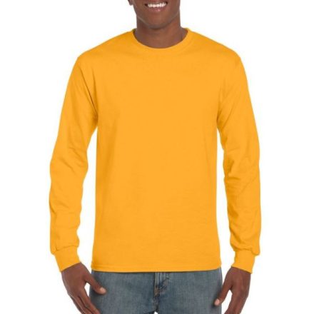 gi2400go-s, GILDAN ULTRA COTTON (GI2400) nyári hosszú ujjú uniszex póló, környakas, Arany/Gold