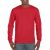 gi2400re-s, GILDAN ULTRA COTTON (GI2400) nyári hosszú ujjú uniszex póló, környakas, Piros/Red