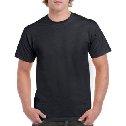 gi5000bl-s, GILDAN (GI5000) nyári rövid ujjú férfi póló, környakas, Fekete/Black színben,  méret: