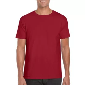   gi64000cr-2xl, GILDAN (GI64000) nyári rövid ujjú férfi póló, környakas, Bíborvörös/Cardinal Red