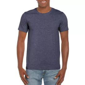   gi64000hnv-2xl, GILDAN (GI64000) nyári rövid ujjú férfi póló, környakas, Hanga kék/Heather Navy