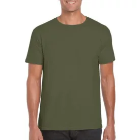   gi64000mi-2xl, GILDAN (GI64000) nyári rövid ujjú férfi póló, környakas, Katonai zöld/Military