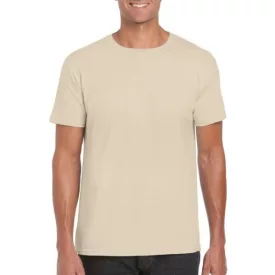   gi64000sa-2xl, GILDAN (GI64000) nyári rövid ujjú férfi póló, környakas, Homokbarna/Sand színben,