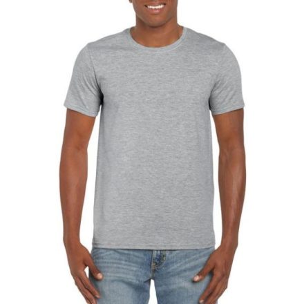 gi64000sp-l, GILDAN (GI64000) nyári rövid ujjú férfi póló, környakas, Szürke/RS Sport Grey