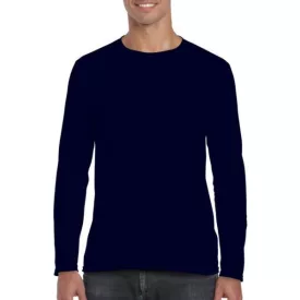  gi64400nv-2xl, GILDAN (GI64400) nyári hosszú ujjú férfi póló, környakas, Sötétkék/Navy színben,