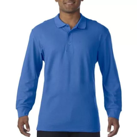 gi85900ro-s, GILDAN (85900)  hosszú ujjú férfi galléros póló,/fésült pamut oldalvarrott,