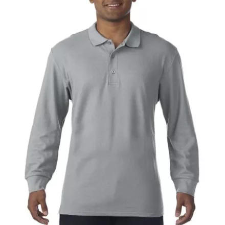 gi85900sp-s, GILDAN (85900)  hosszú ujjú férfi galléros póló,/fésült pamut oldalvarrott,