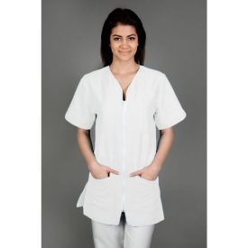 HÚZÓZÁRAS NŐI MUNKAKÖPENY, KEREKÍTETT SARKOKKAL 216