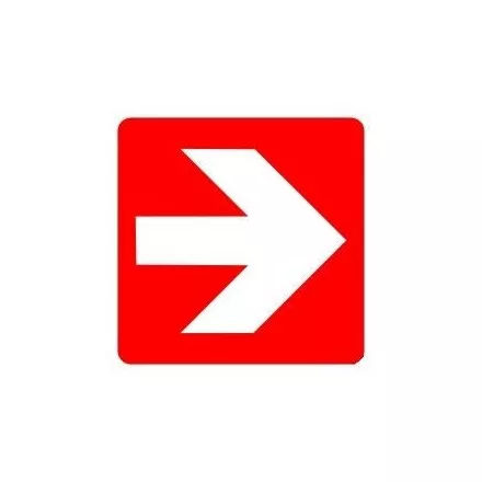 Tűzoltó készülék helyét jelölő nyíl, öntapadós matrica