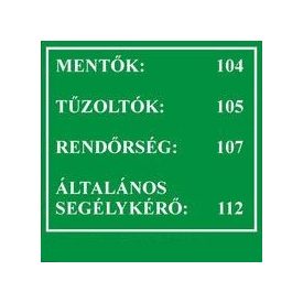   Mentők, tűzoltók, rendőrség értesítő, öntapadós matrica