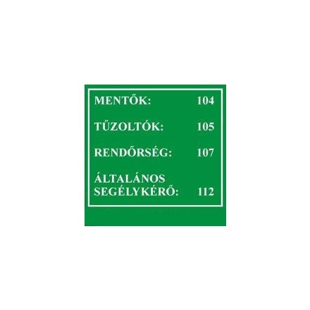 Mentők, tűzoltók, rendőrség értesítő, öntapadós matrica