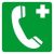 Segélyhívó telefon helyét jelölő, öntapadós tábla