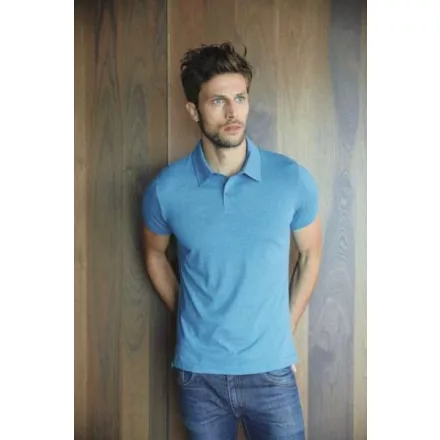 KARIBAN (KA207)nyári rövid ujjú férfi galléros póló poliészter/pamut testhez álló, Poliészter/Pamut