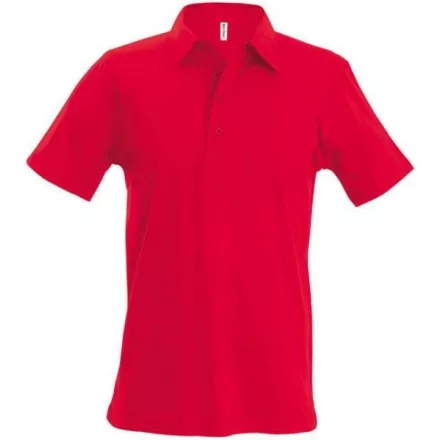 ka227re-s, KARIBAN (KA227)  férfi galléros póló, oldalvarrott, Piros/Red színben,  méret: S