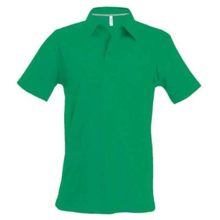 ka241kl-s, KARIBAN (KA241)  rövid ujjú férfi galléros póló, oldalvarrott, Sötét zöld/Kelly Green
