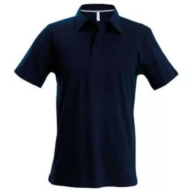   ka241nv-xl, KARIBAN (KA241)  rövid ujjú férfi galléros póló, oldalvarrott, Sötétkék/Navy s