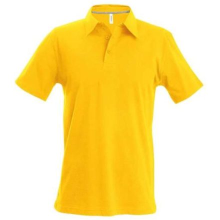 ka241ye-s, KARIBAN (KA241)  rövid ujjú férfi galléros póló, oldalvarrott, Sárga/Yellow színben,