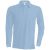 ka243sb-s, KARIBAN (KA243)  hosszú ujjú férfi galléros póló, oldalvarrott, Égkék/Sky Blue