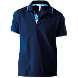   ka245nv-wh-2xl, KARIBAN (KA245)  rövid ujjú férfi galléros póló,/fésült pamut oldalvarrott,