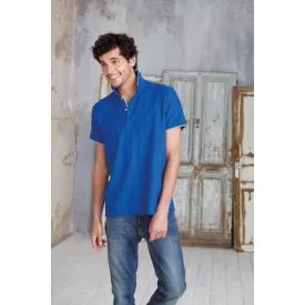   KARIBAN (KA246)  rövid ujjú férfi galléros póló poliészter/pamut oldalvarrott, Fekete/világosszürke/Black/Light Grey színben,  méret: L, méret: L, szín: Fekete/világosszürke/Black/Light Grey