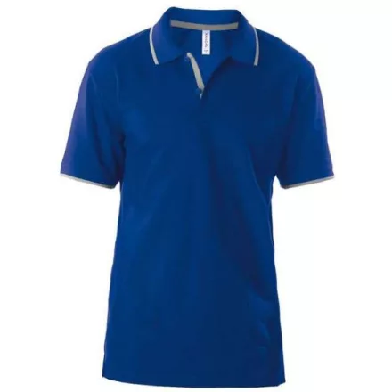 ka246ro-lgr-s, KARIBAN (KA246)  rövid ujjú férfi galléros póló poliészter/pamut oldalvarrott,